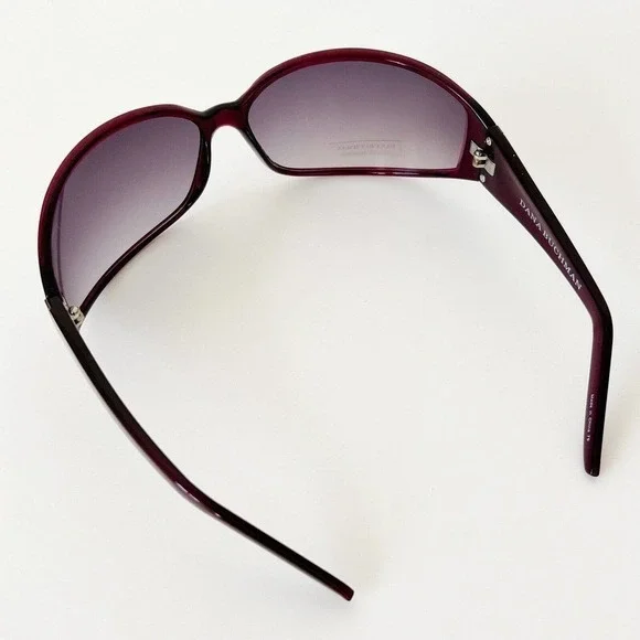 Dana Buchman RLEYPU00 Dark Purple/Gray New Geometric Wrap Women's Sunglasses - Picture 5 of 8